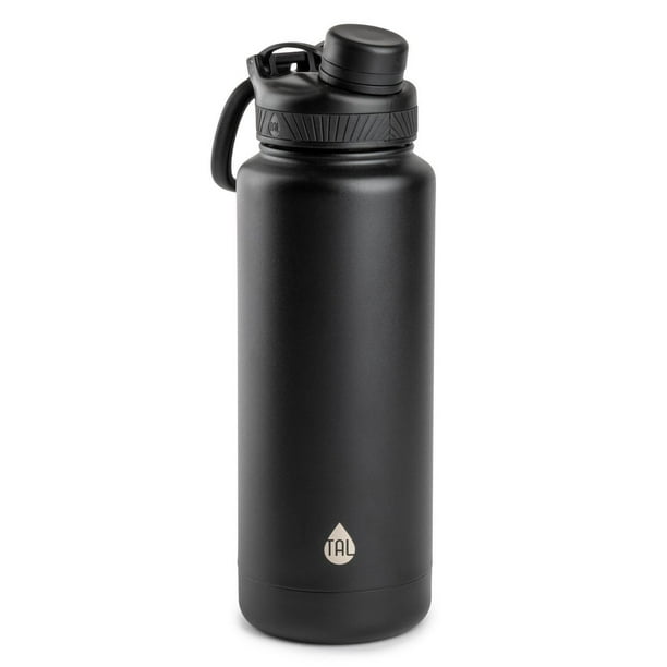 TAL Stainless Steel Ranger Water Bottle 40 fl oz, Black, Double wall ...