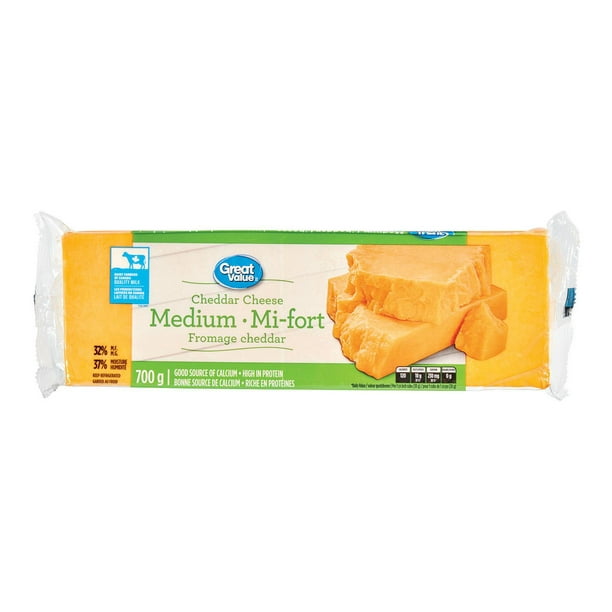 Fromage cheddar mi-fort Great Value 700g