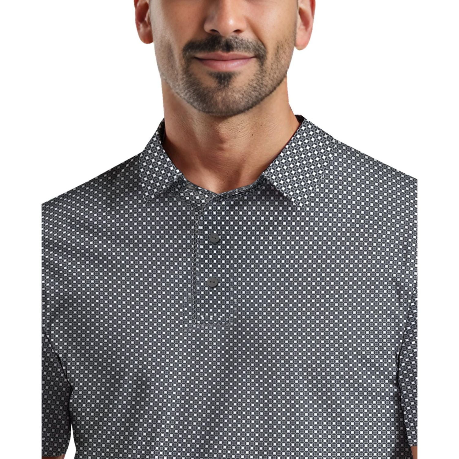 Polo de Golf Homme Manches Courtes Ben Hogan Performance Imprimé Géométrique Intégral Pour
