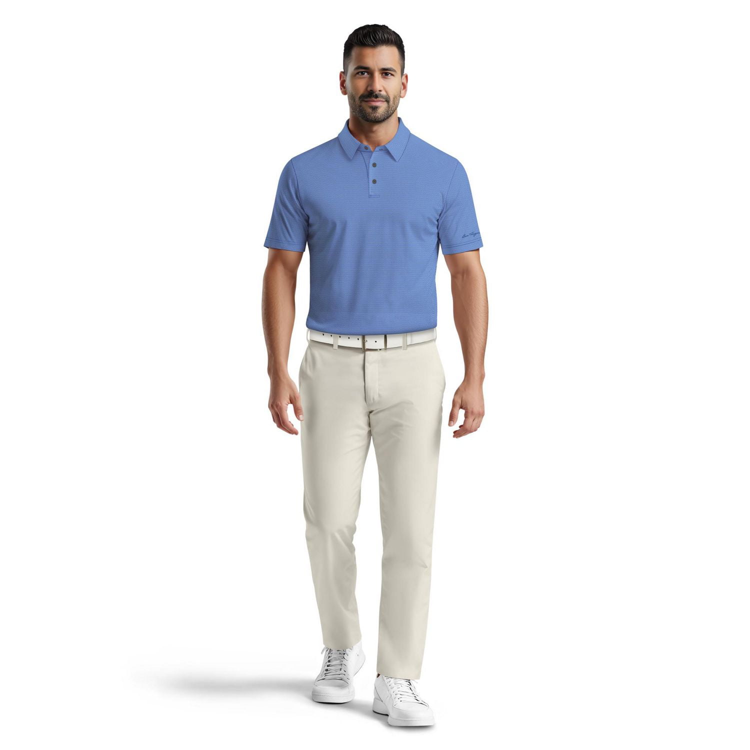 Ben Hogan Performance Men's Geometric Jacquard Golf Polo Shirt