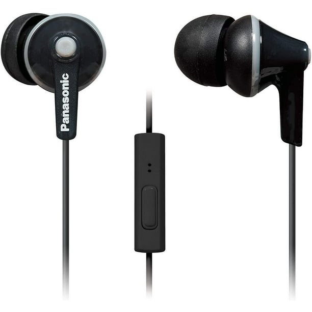 Panasonic ErgoFit Écouteurs intra-auriculaires avec micro et contrôleur, Noir