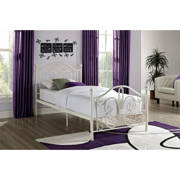 DHP Bombay White Metal Bed