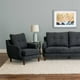 Ens. sofa 2 pièces Victoria de CorLiving avec fauteuil en tissu de chenille marine – image 4 sur 6