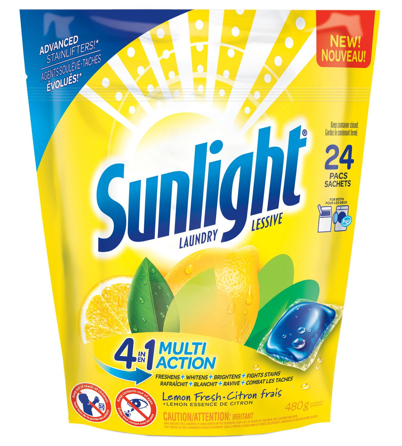 Sunlight Laundry Detergent Pacs, Original Fresh Walmart Canada