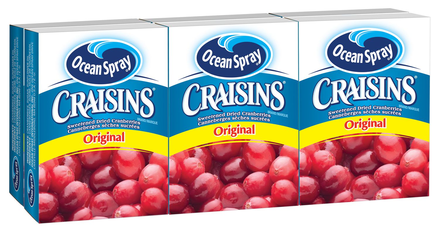 Ocean Spray® Craisins® Dried Cranberries Snack Pack 6/28 3g Walmart