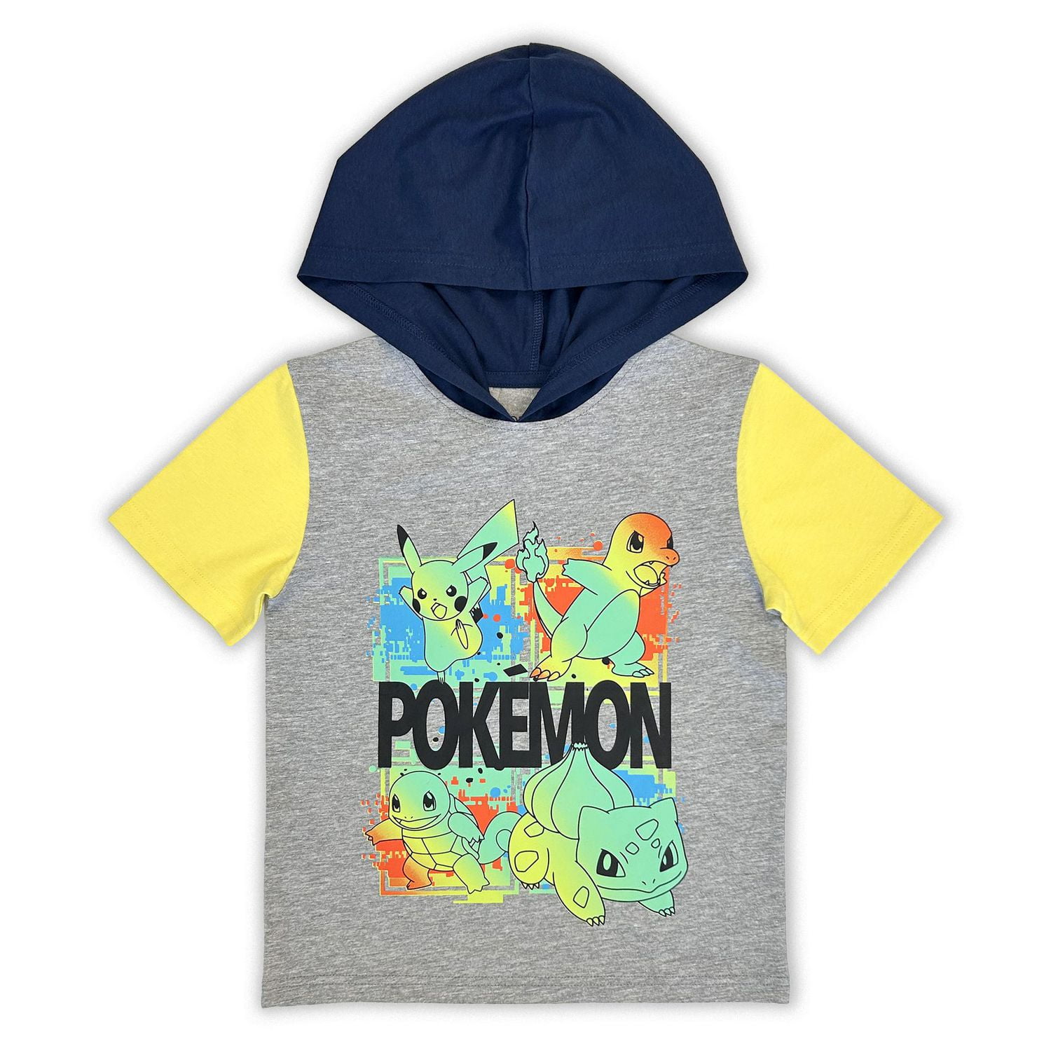 Pokemon T-Shirt avec capuchon à manche courte pour garçons