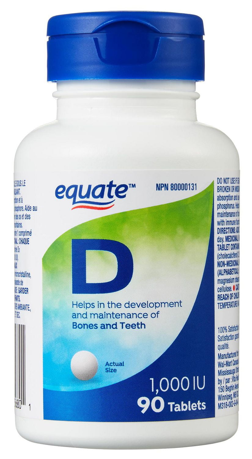 Equate Vitamin D, 1,000 IU<br>90 Tablets