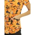 thumbnail image 3 of Scrubstar Women's "Creepy Creatures" V-Neck Print Top, 3 of 6