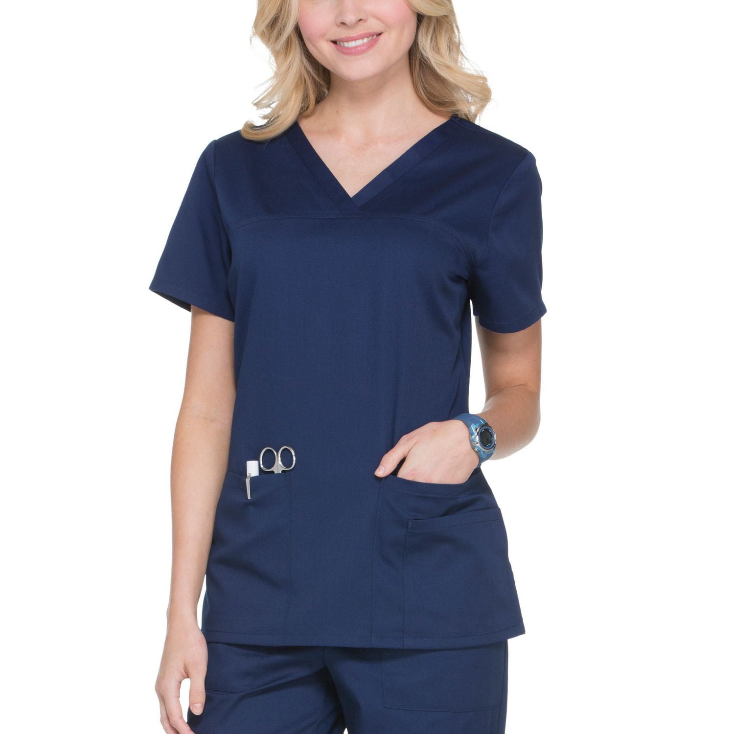 Scrubstar Women's Core Essentials Stretch Poplin VNeck Scrub Top