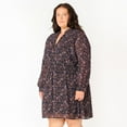thumbnail image 3 of Devoted Women’s Plus size L/S smocked waist mini dress with button down front, 3 of 6