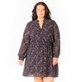thumbnail image 1 of Devoted Women’s Plus size L/S smocked waist mini dress with button down front, 1 of 6