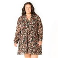 thumbnail image 1 of Devoted Women’s Plus size L/S smocked waist mini dress with button down front, 1 of 6