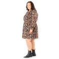 thumbnail image 4 of Devoted Women’s Plus size L/S smocked waist mini dress with button down front, 4 of 6