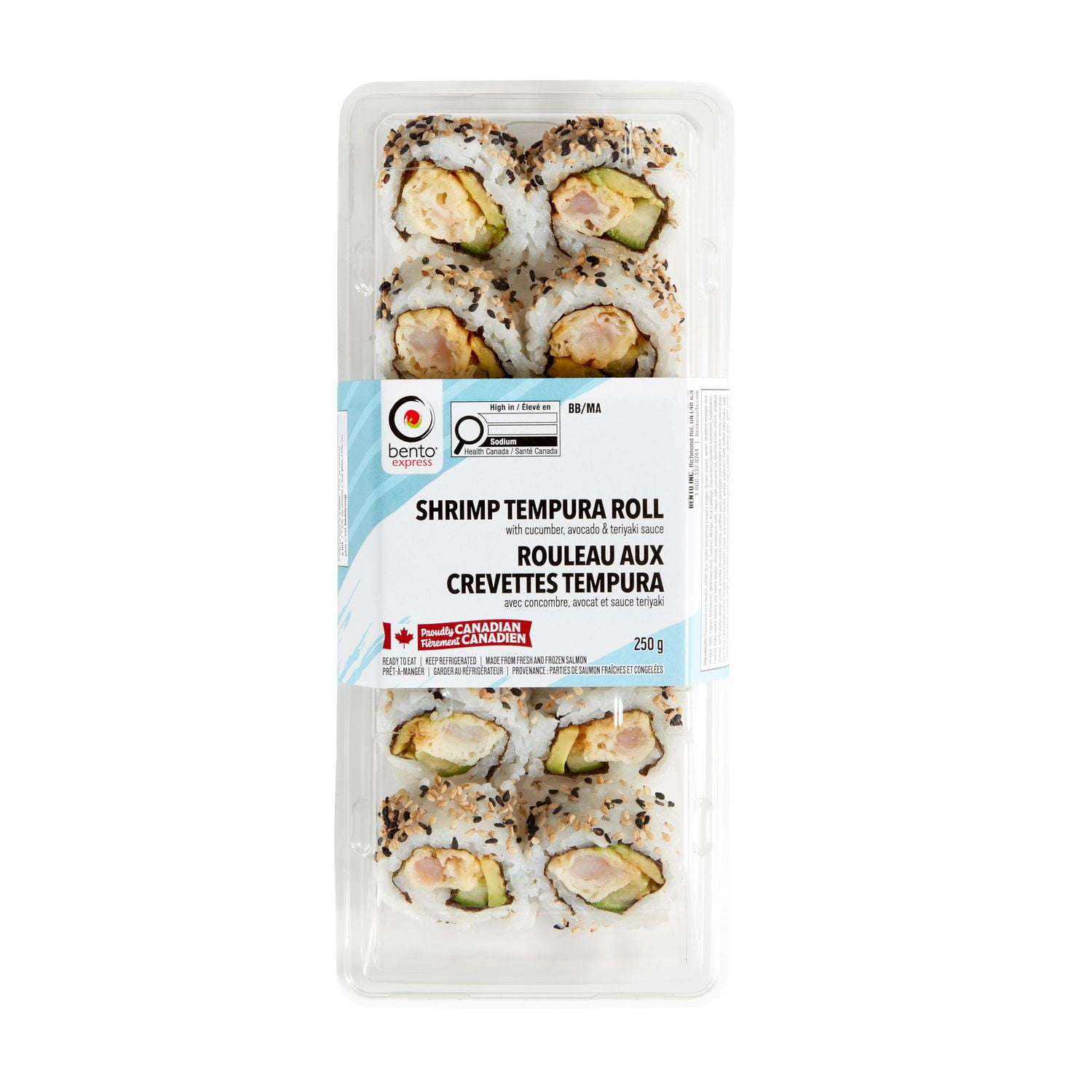 Bento Express Shrimp Tempura Roll, Shrimp Tempura, cucumber, avocado & teriyaki sauce