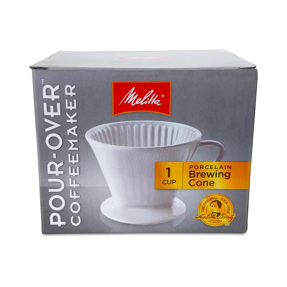 melitta 1 cup porcelain pour over cone coffee maker