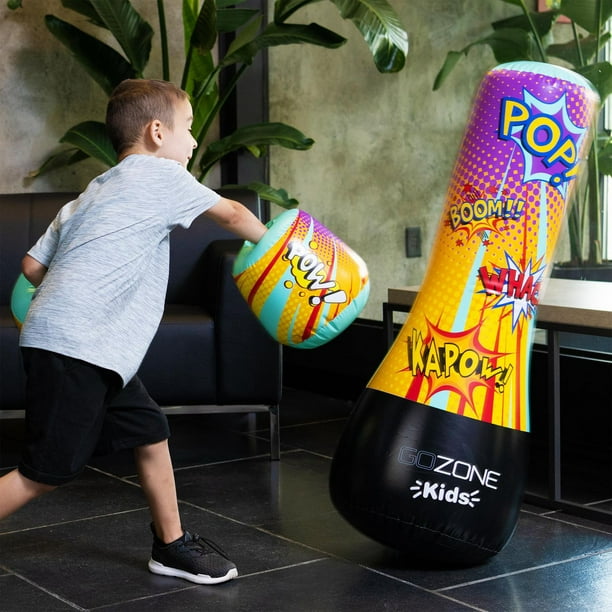Ensemble de sac de frappe gonflable GoZone Kids – Multicolore Avec