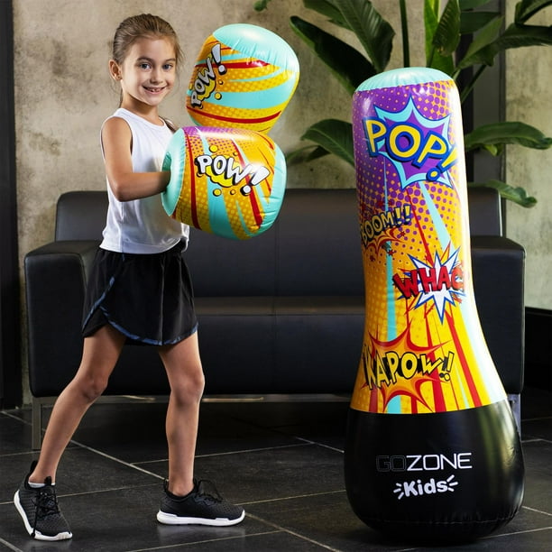 Ensemble de sac de frappe gonflable GoZone Kids – Multicolore Avec gants  gonflables 