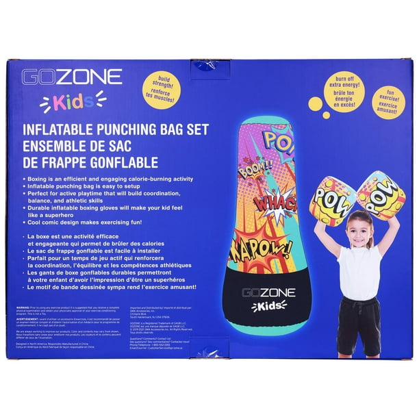 Ensemble de sac de frappe gonflable GoZone Kids – Multicolore Avec