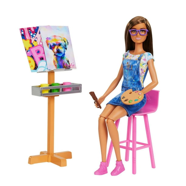 Barbie Studio d'art pour relaxer et créer, poupée 29,21 cm, 25+ acc. Âges  3+ 