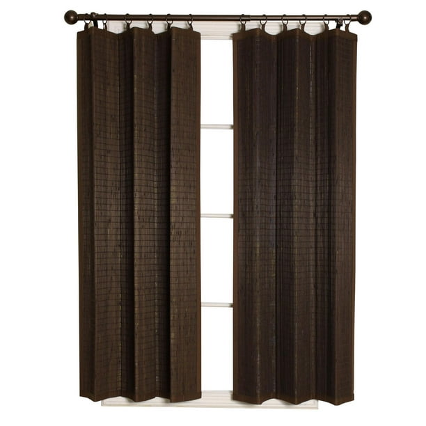 Versailles' Bamboo Wood Ring Top Curtain Panel Set 40in x 63in Walmart.ca