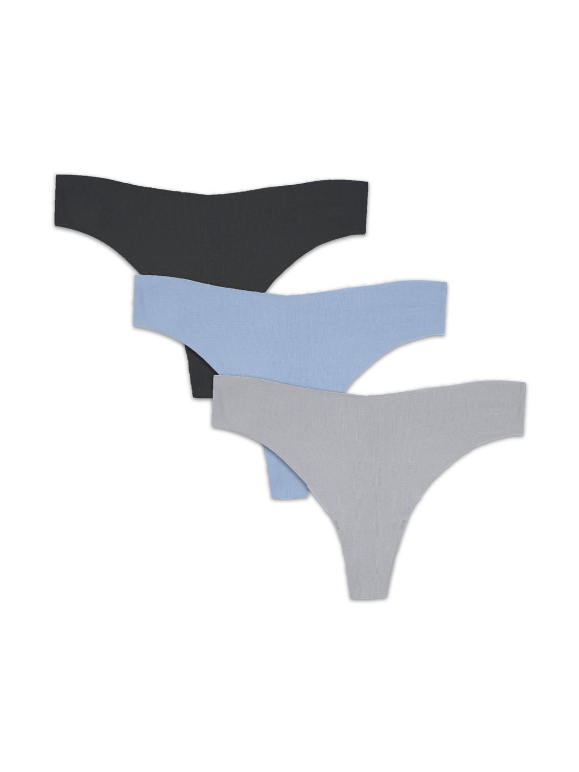 Women's No Show Thong Underwear, 3 Pack