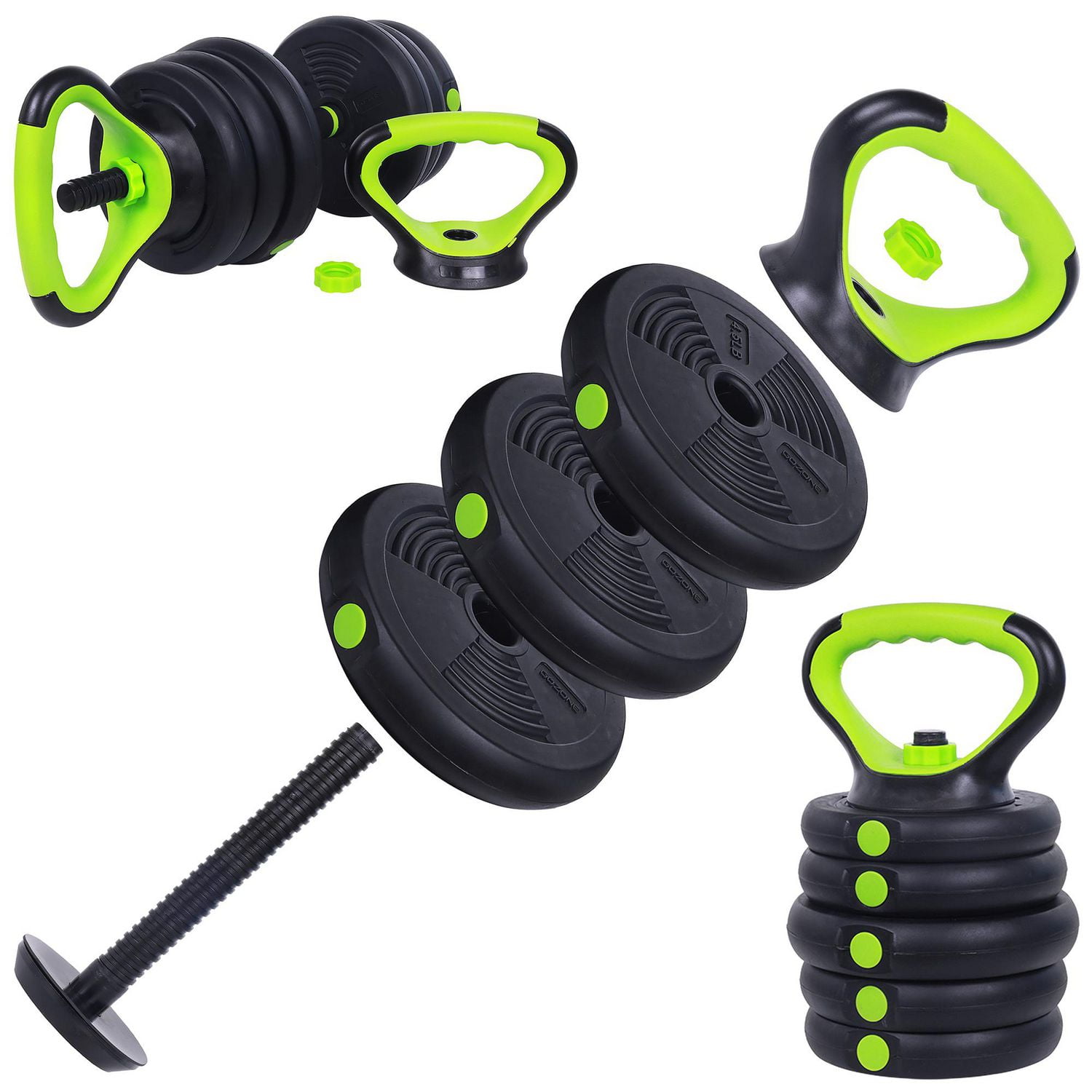 GoZone 50lb Multi-Use Weight Set – Green/Black, Made from durable materials  