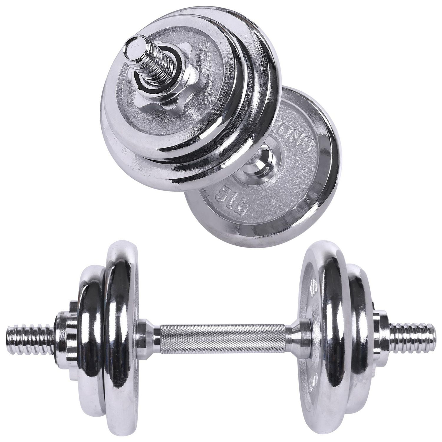 Metal on sale dumbbells set