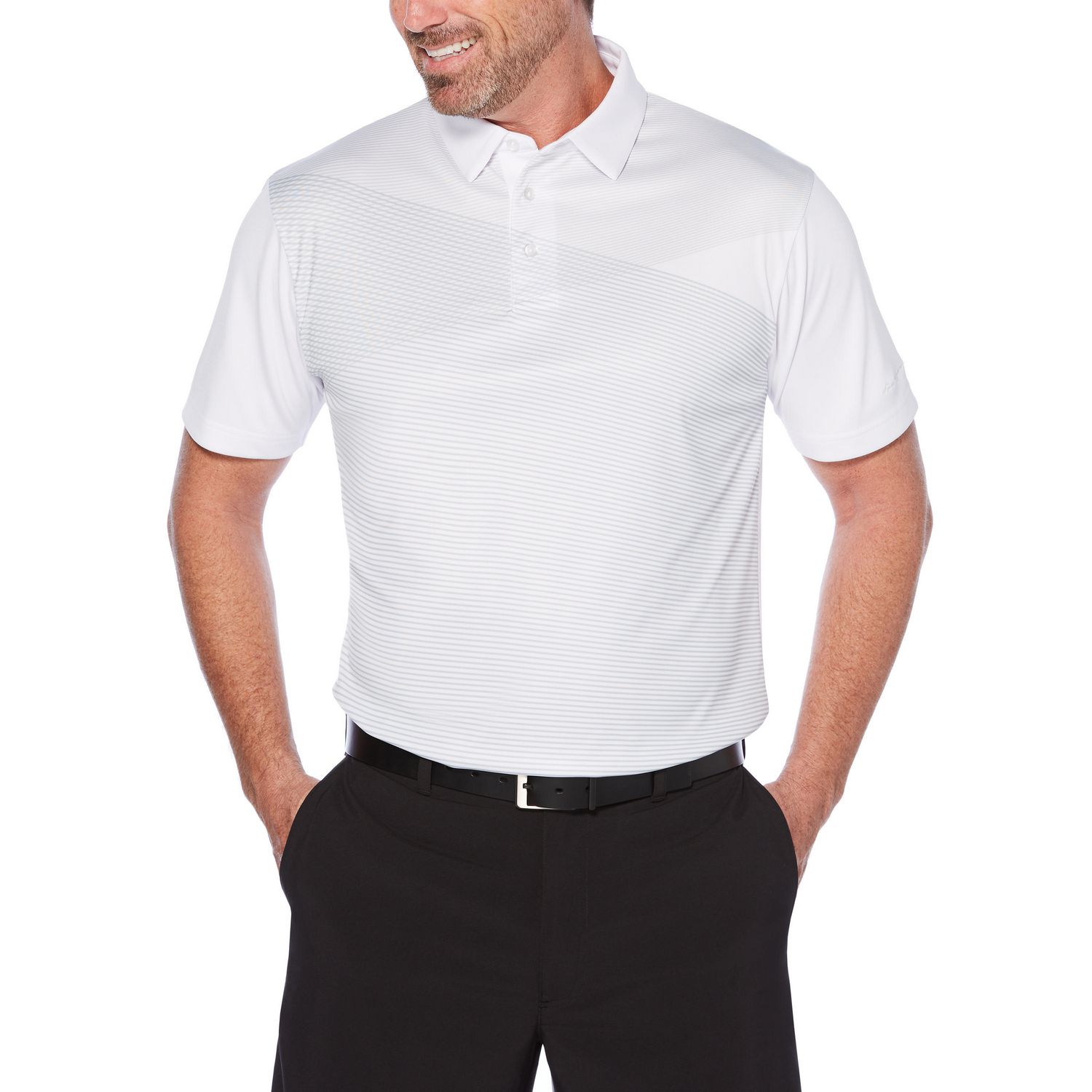 Ben Hogan Men's Performance Optical Geometric short Sleeve Polo Shirt ...