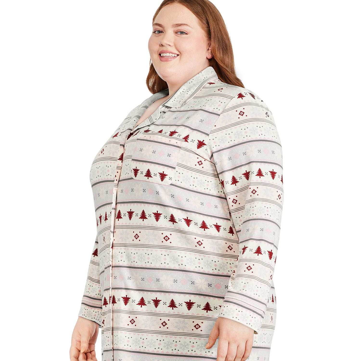 Chemise de nuit à col cranté George Plus pour femmes