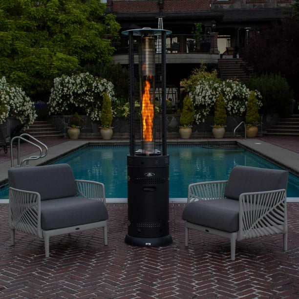 Fire Sense Fiammetta Matt Black Outdoor Gas Pyramid Heater Patio