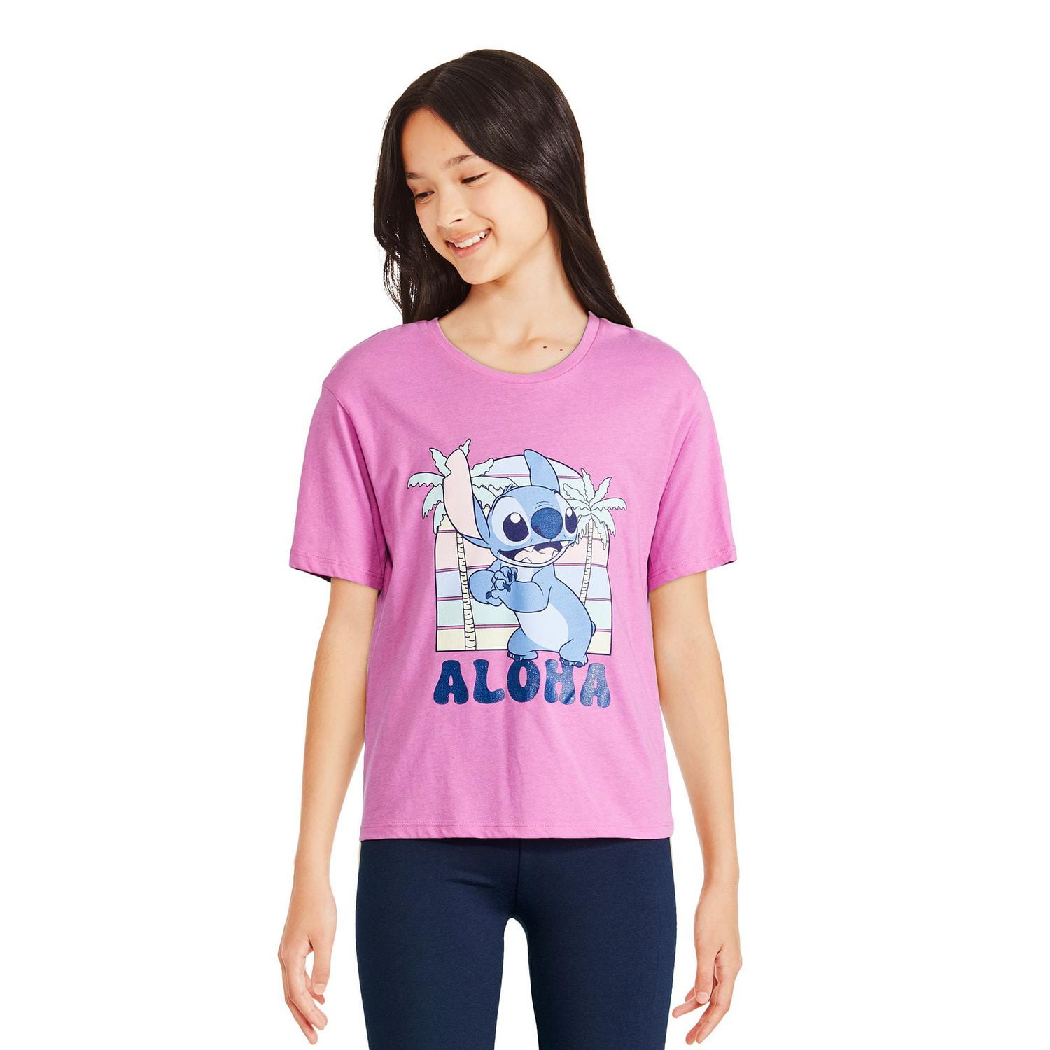 T-shirt à manches courtes Stitch Disney pour filles
