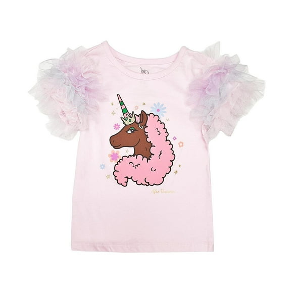 Afro Unicorn Toddler Girls Side Profile Short Sleeve T-Shirt