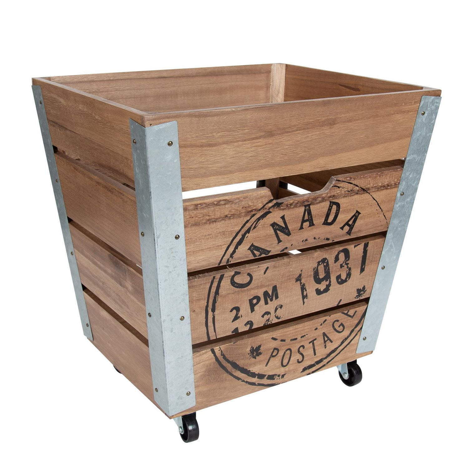 Canadiana Wood Storage Crate on Wheels Walmart Canada