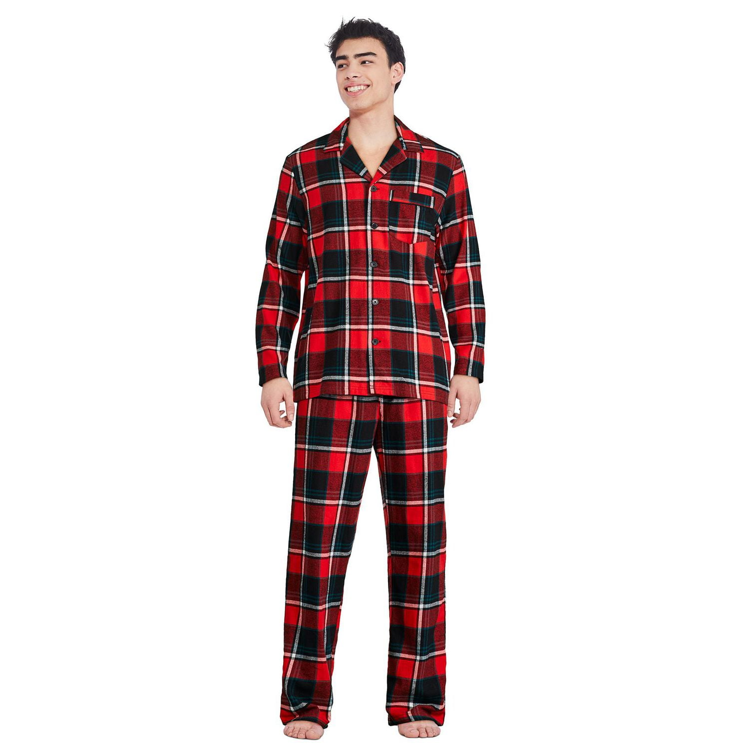 George Men's Notch Collar Pajama 2-Piece Set