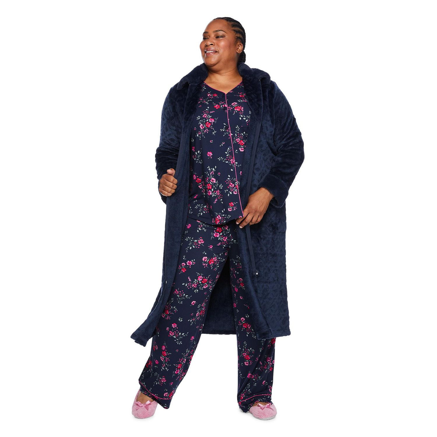 Iyla Women's Plus Zip Front Robe