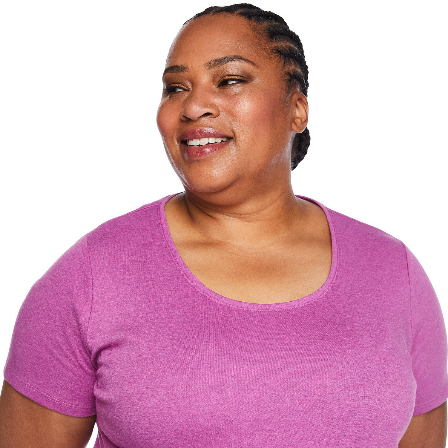 T-shirt à encolure ras du cou en tricot interlock Iyla plus pour femmes
