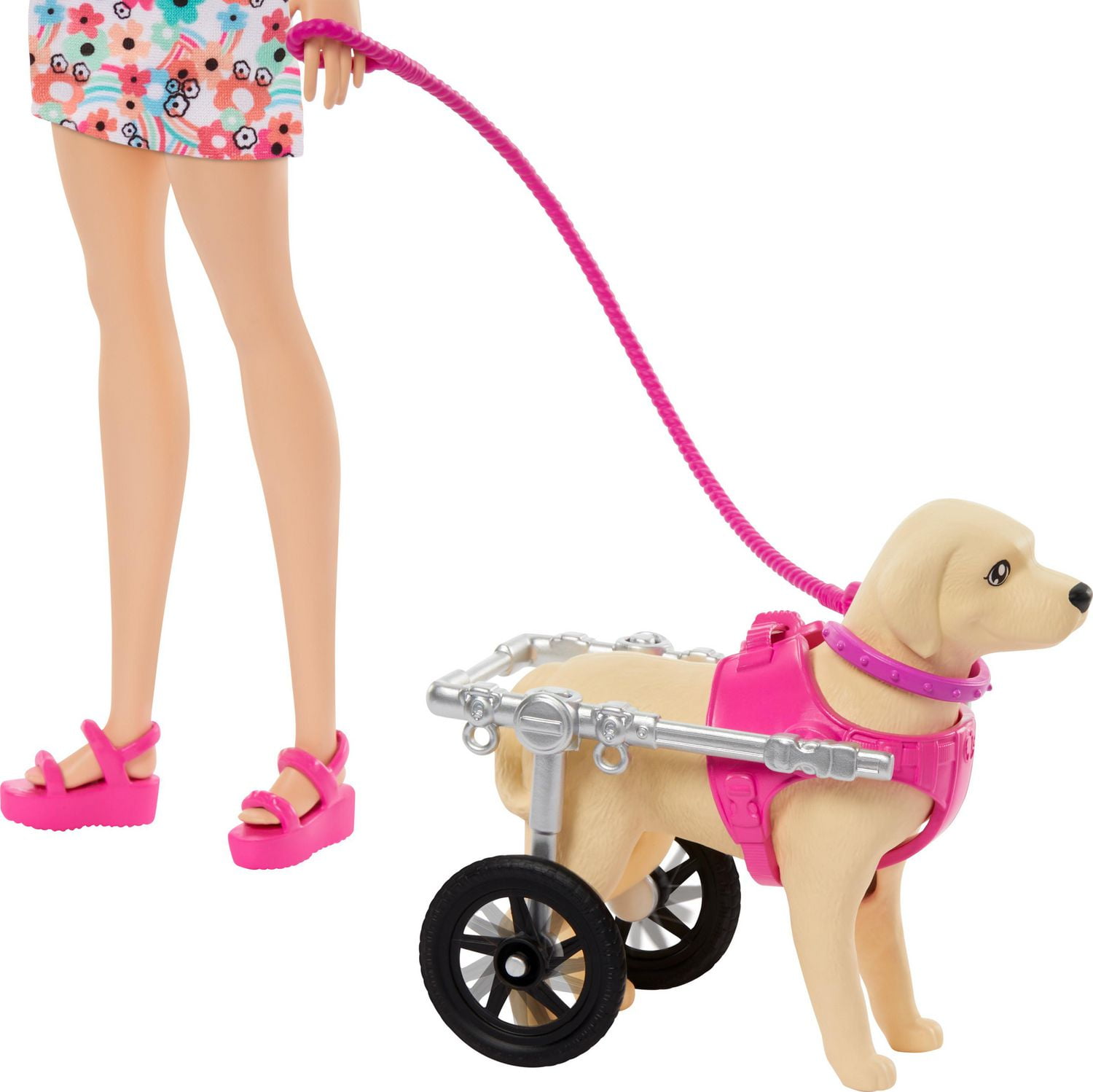 Barbie Doll with a Toy Pup and Dog in a Wheelchair Plus Pet Accessories Ages 3 Walmart