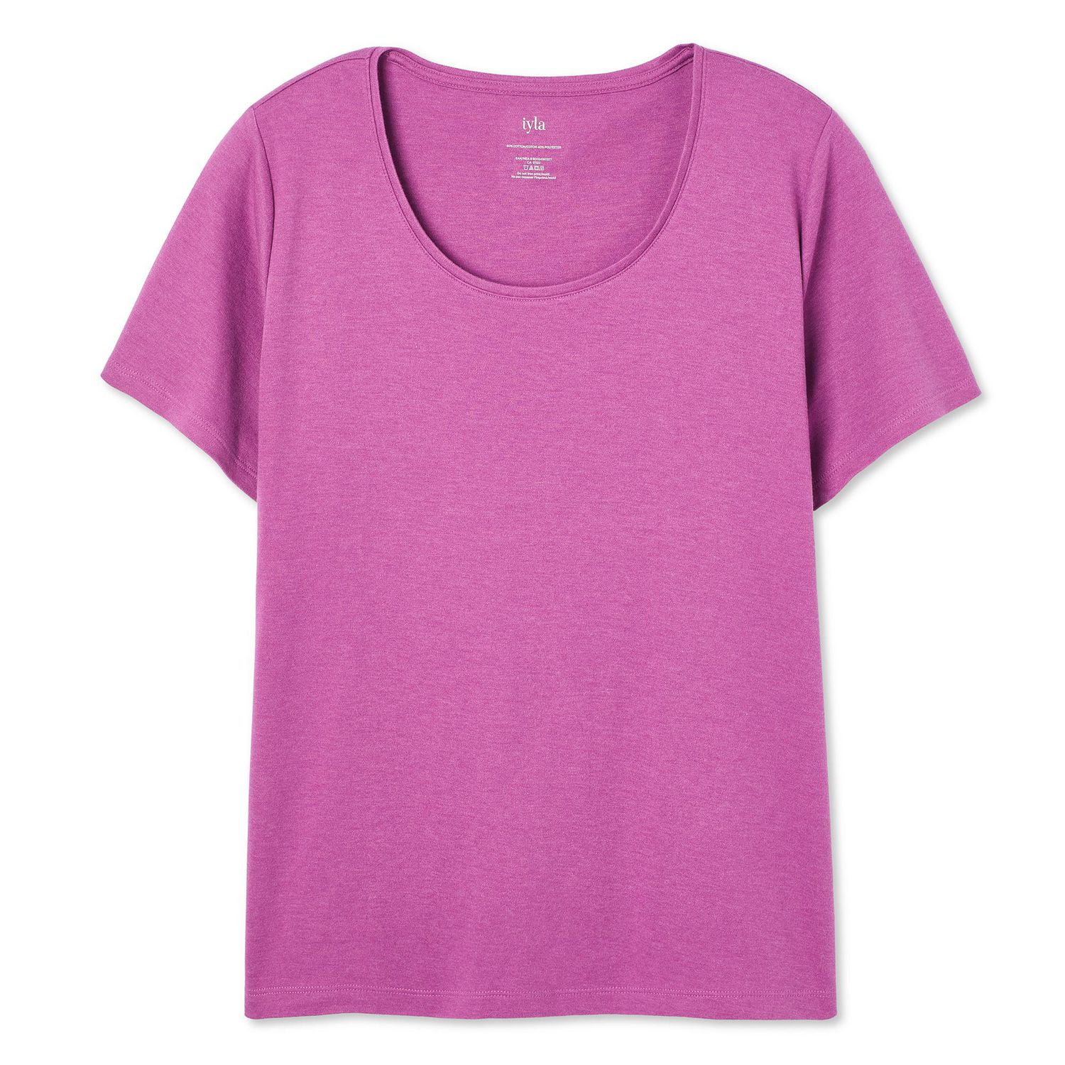 T-shirt à encolure ras du cou en tricot interlock Iyla plus pour femmes