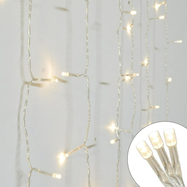1.2ft X 5.5ft Twinkling Curtain Light in Warm White, 96 5MM LED Lights ...