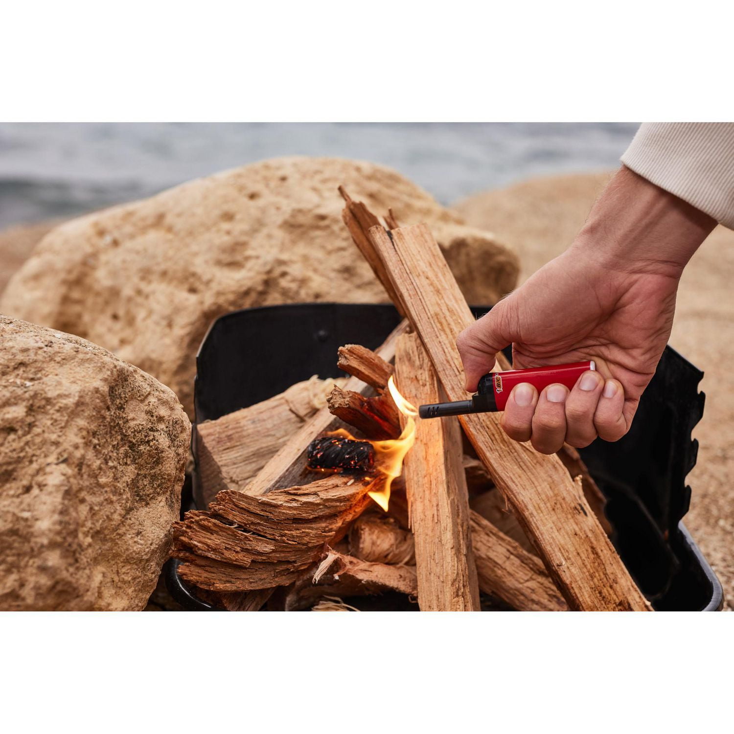 BIC EZ Reach Lighters, The Ultimate Lighter with Extended Wand (1.45-inch), Assorted Colours, 2-Count, Pack of 2 EZ Reach Lighters