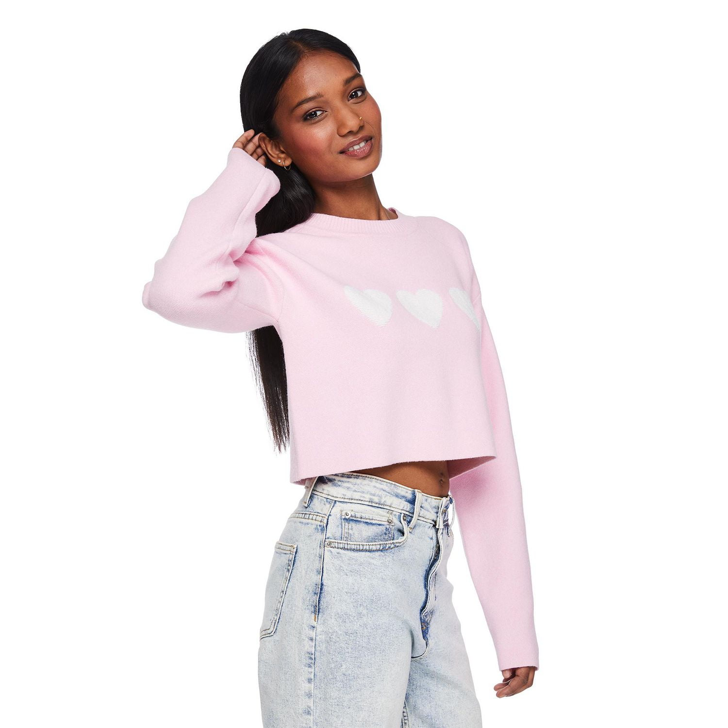 No Boundaries Women's Cropped Sweater