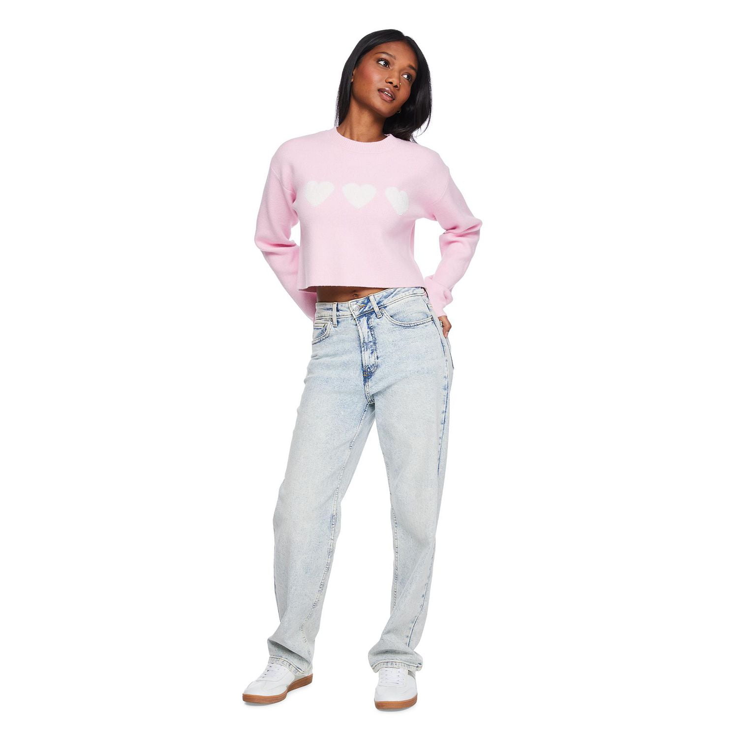 No Boundaries Women's Cropped Sweater