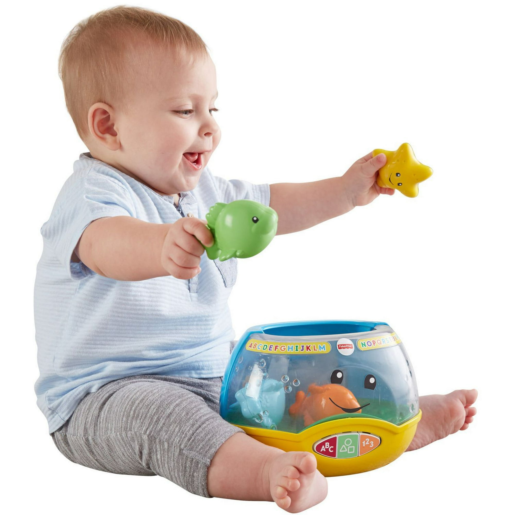 Fisher-Price Laugh & Learn Baby & Toddler Toy Magical Lights Fishbowl with  Smart Stages Learning Content for Ages 6+ Months