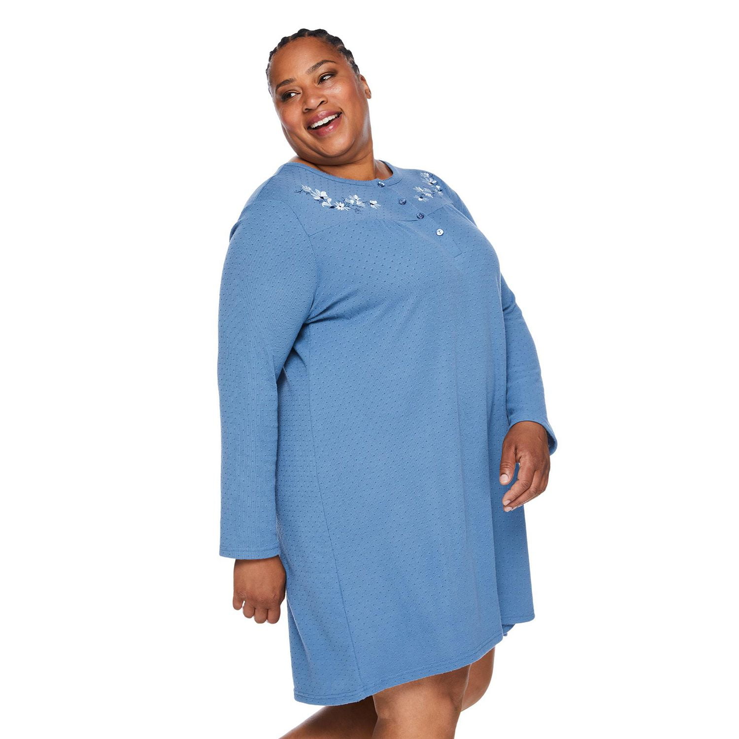 Iyla Women's Plus Henley Nightgown