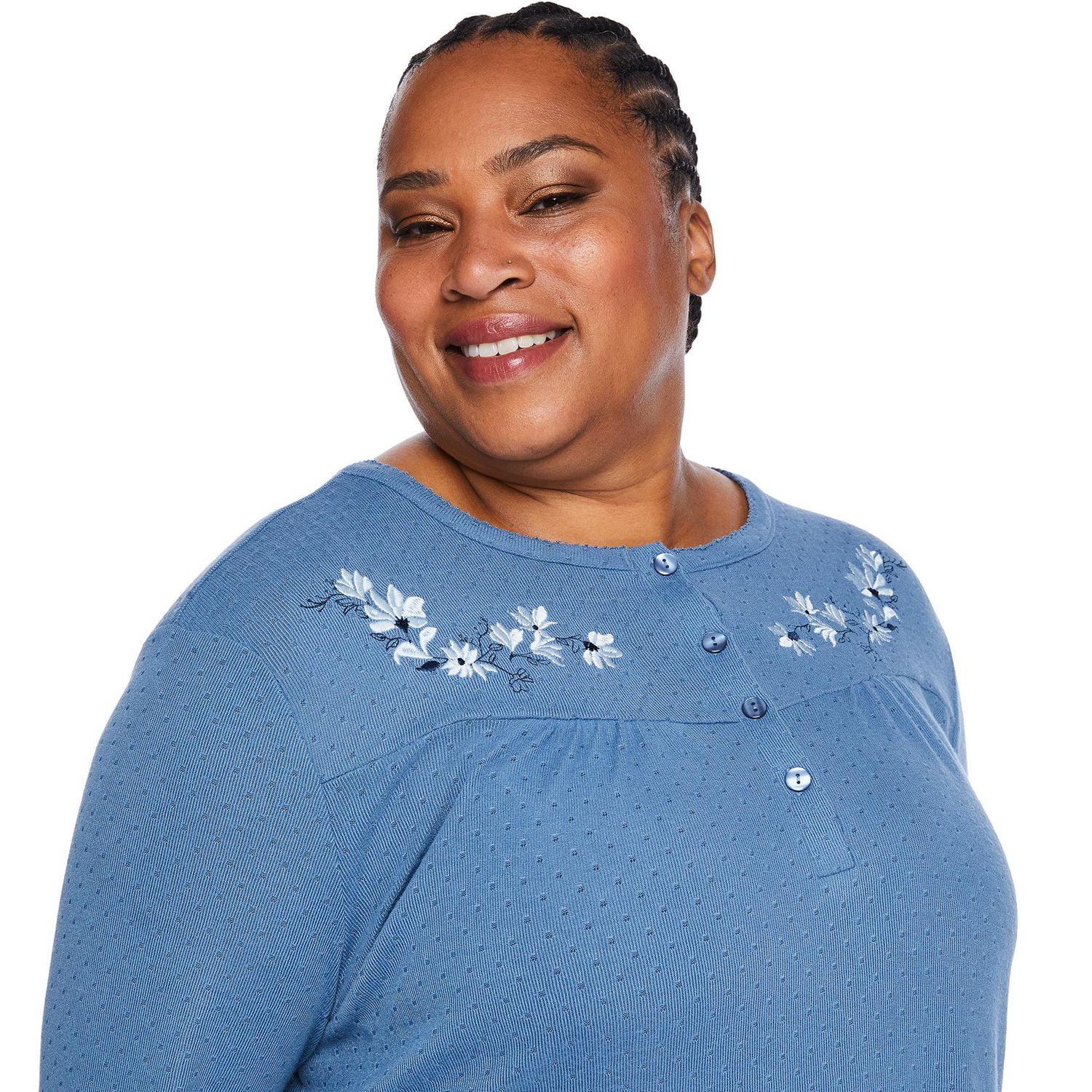 Iyla Women's Plus Henley Nightgown