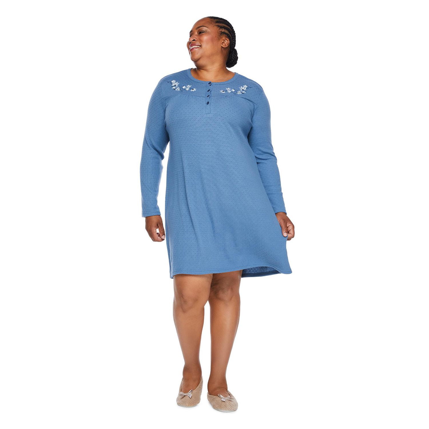 Iyla Women's Plus Henley Nightgown