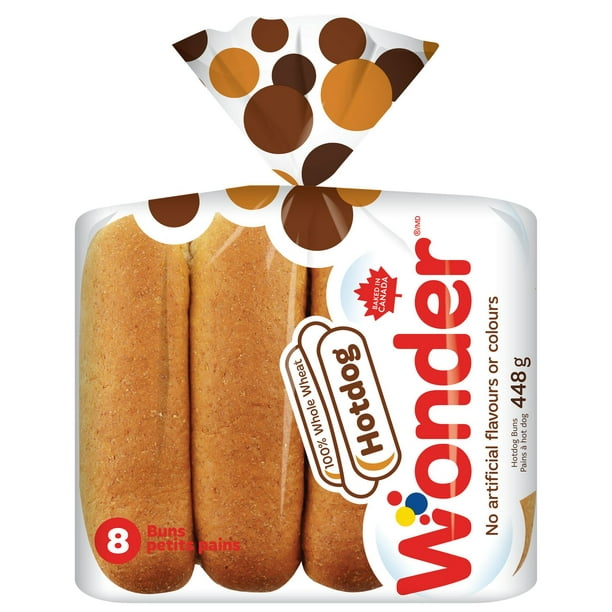 Wonder Whole Wheat Hot dog Buns, 8ct, 448g Walmart.ca