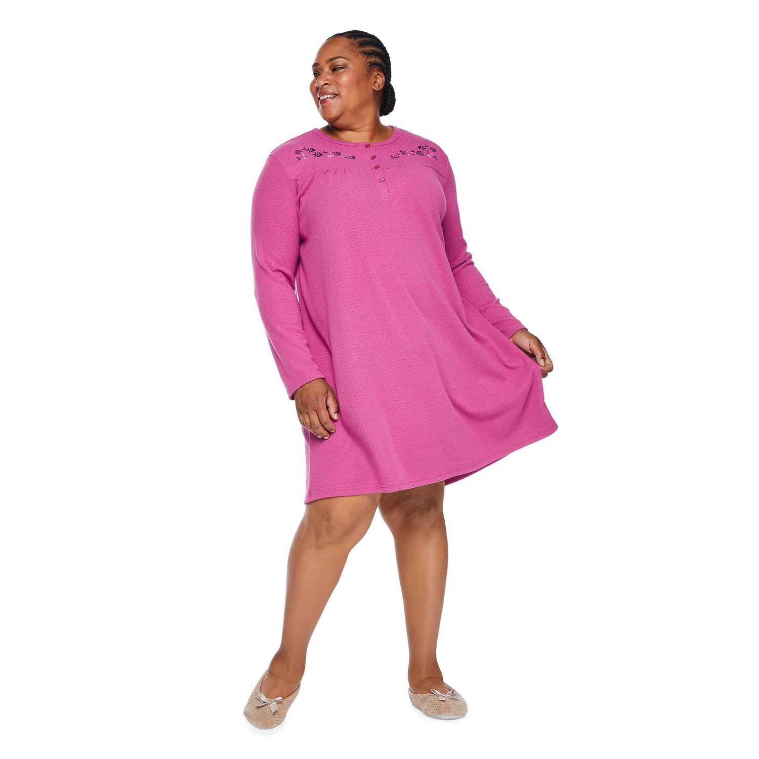 Iyla Women's Plus Henley Nightgown