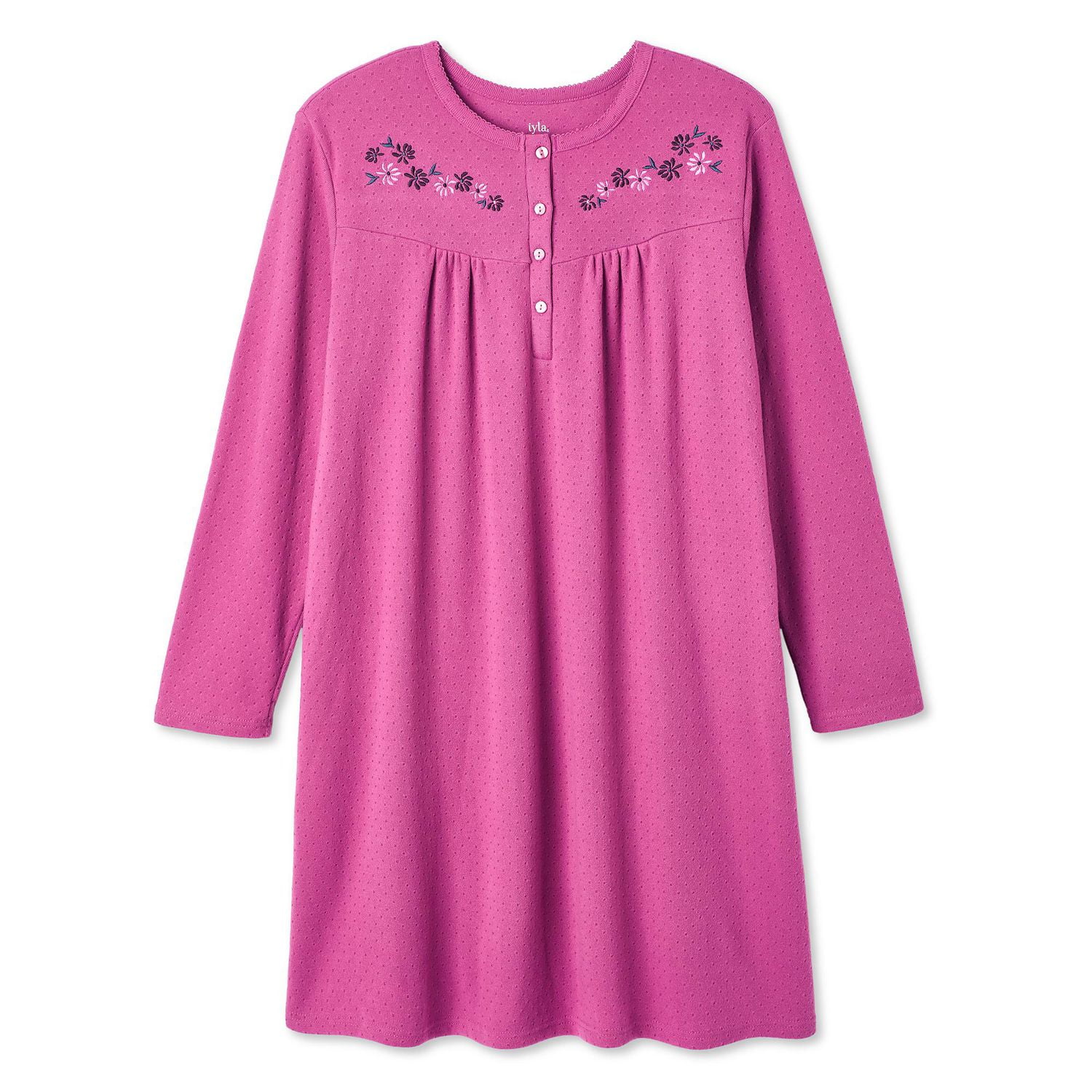 Iyla Women's Plus Henley Nightgown