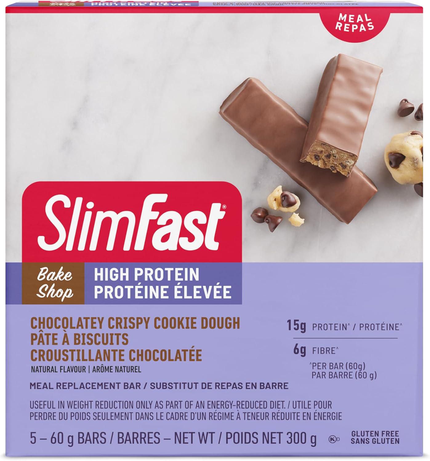 SlimFast Bake Shop Meal Replacement Bars Chocolatey Crispy Cookie Dough